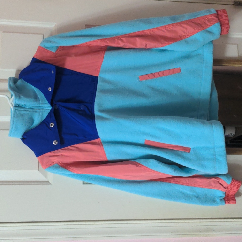 Half zip Pullover, Neon 80s style Jacket